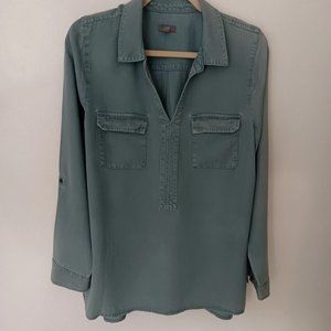 J. Jill Tencel Lyocell Indigo Pullover Tunic Light Blue Wash Size M